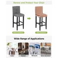 thumbnail image 3 of Burnt Orange Stripe Bar Stool Covers Set of 2, Farmhouse Striped Abstract Art Stretch Washable Bar Chair Covers with Backs, Removable Pub Counter Height Chair Cover for Kitchen Dining Room Cafe, 3 of 7
