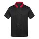 thumbnail image 4 of Unisex Chef Uniforme cómoda ropa de trabajo de verano para hornear pan de comedor de panadería Black XL, 4 of 8