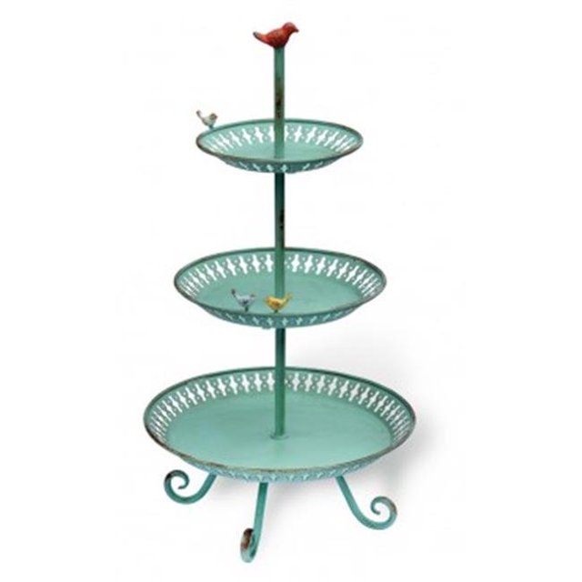 Boston International IVY16096 3 Tier Metal Stand, Aqua