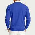 thumbnail image 4 of CCRFTGI Sweater for Men 2025 Fashion Casual Ribbed Solid Color Sweater Lightweight Long Sleeve Crewneck Sweater Pullover Cable Knitted Jumper Tops Blue M, 4 of 7
