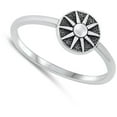 thumbnail image 4 of Vintage Oxidized Sun Ring .925 Sterling Silver Band Jewelry Female Male Unisex Size 4, 4 of 4