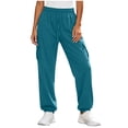 thumbnail image 3 of DYTTDG Women's Drawstring Elastic Waist Cargo Jogger Pants, Solid Color Loose Fit Casual Sweatpants with Side Cargo Pockets, 3 of 8
