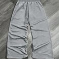 thumbnail image 4 of Sewkxo Men's Y2k Graphic Baggy Sweatpants Drawstring Waist Striped Open Bottom Sweatpants Baggy Track Pants Men,Gray M, 4 of 5