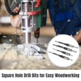 thumbnail image 2 of 4 PCS Square Hole Drill Bits Set, Woodworking Mortising Chisel Set Bits Including 1/4 Inch, 5/16 Inch, 3/8 Inch, and 1/2 Inch, Square Hole Drill Bits for Handicrafts DIY, 2 of 5