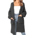 thumbnail image 2 of Vedolay Women's Cardigan Sweaters Fashion Autumn Stand Collar Sweater Casual Jacket Dark Gray,2XL, 2 of 5
