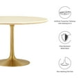 thumbnail image 5 of Modway Lippa 48" Round Modern Wood Dining Table in Gold and Brown, 5 of 8