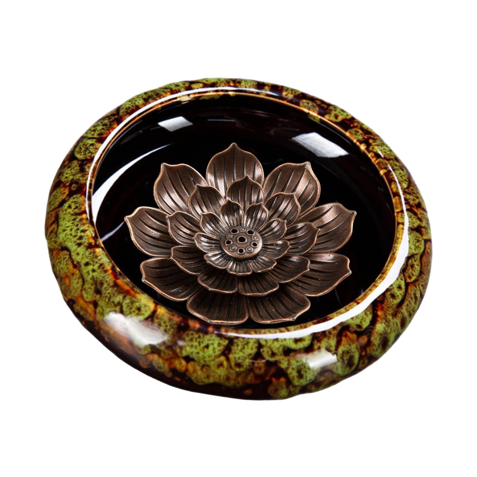 WLPZXP Incense Holder for Sticks Lotus Incense Holder Convenient Elegant Incense Burner Green