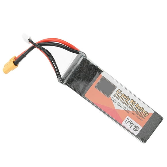 45C LiPo Battery, High Power 11.1V 2200mAh 45C LiPo Battery Rechargeable for Helicopter Car Model
