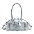 thumbnail image 3 of Bolso bandolera elegante para mujer con asa superior, bolso de mano para exteriores Plata, 3 of 8