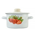 thumbnail image 3 of Novomoskovsjka Posuda Strawberry Cylindrical Enamel Pot with Lid Set of 2 pcs 2.1 Qt (2 L)/4.8 Qt (4.5 L) Enameled Steel Stockpots Cooking Pot Induction Pot Kitchen Pot Stock Pot Soup Pot, 3 of 14