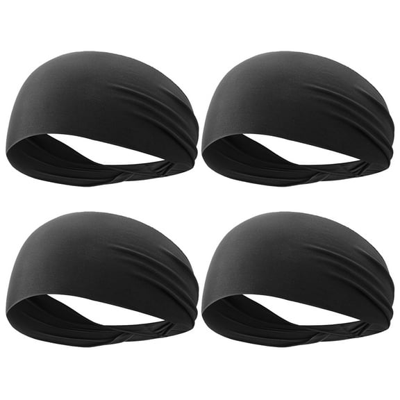 4-Pack Sweatband Headbands for Men and Women, Sports Hair Bands for Basketball, Yoga, Fitness, Running, and Workout
