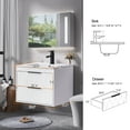 thumbnail image 5 of Eclife 24" Modern Wall Mount Bathroom Vanity Sink Combo with Ceramic Top, Faucet, Floating Cabinet, 5 of 10