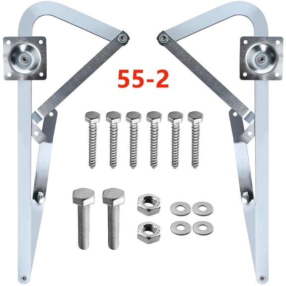 55-2 Attic Ladder Spreader Hinge Arms Replacement Compatible with Werner Mk5, WU2210, W2208, W2210 after 2010 - 1 Pair (Thick Galvanized)
