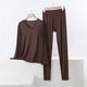 thumbnail image 2 of Conjunto de Ropa Interior Larga de Mujer Cuello en V Manga Larga Lencería Casual Ropa de Dormir Pajama Set Confort Suave, Lencería de Manga Larga para Mujeres, 2 of 5