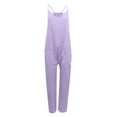 thumbnail image 3 of Baqcunre Jumpsuits for Women,Womens Casual Summer Jumpsuit Sleeveless Loose Solid Color Comfortable Strap Loose Jumpsuit Pocket Jumpsuit for Women Purple1, 3 of 4