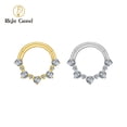 thumbnail image 2 of Right Grand ASTM F136 Titanium 16G Hinged Daith Earring Segment Hoop 8mm/10mm CZ Septum Clicker Nose Ring Piercing Body Jewelry, 2 of 10