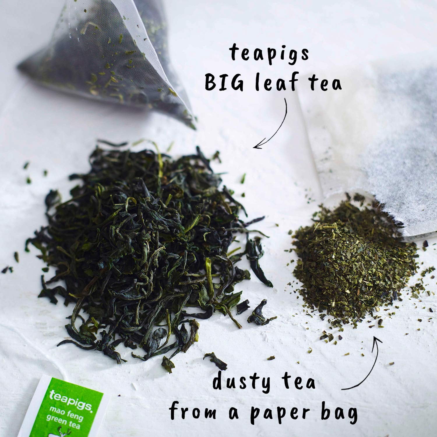 Teapigs Mao Feng Green Tea 15 Tea Bags 37.5G, Imported from Britain