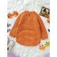 thumbnail image 5 of Infant Baby Boy Girl Halloween Clothes Pumpkin Face Sweater Romper Long Sleeve Bodysuit One Piece Fall Winter Outfit, 5 of 8