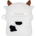 thumbnail image 2 of Linda funda para auriculares, compatible con Airpods 3, Boba Tea Cow, divertida funda de animales de dibujos animados 3D, cubierta protectora completa de PVC suave con mosquetón para Airpods 3, 2 of 5