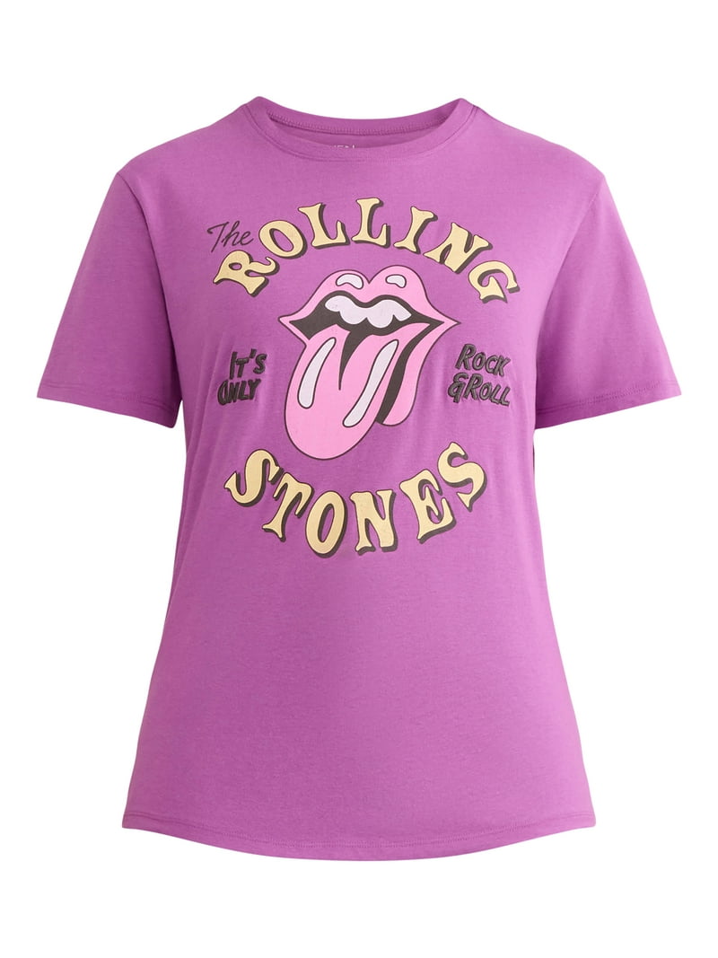 Time and Tru Women's Rolling Stones Rock and Roll Graphic Tee