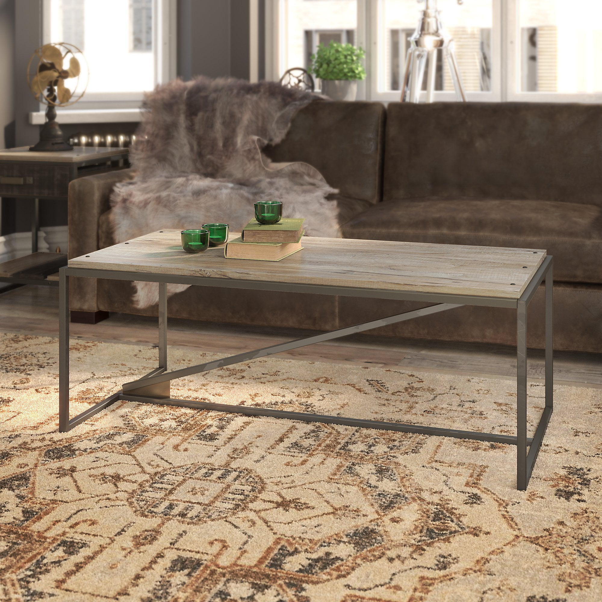 Bush Furniture Refinery Coffee Table in Rustic Gray