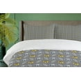 thumbnail image 3 of Ambesonne Modern Floral Duvet Cover Sets, Repeated Flowers Art, 2-Queen, Dimgray Multicolor, 3 of 6