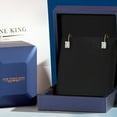 thumbnail image 5 of Gem Stone King 14K Yellow Gold White Zirconia Leverback Earrings for Women | 1.32 Cttw | Gemstone Birthstone | Octagon 6X4MM, 5 of 6