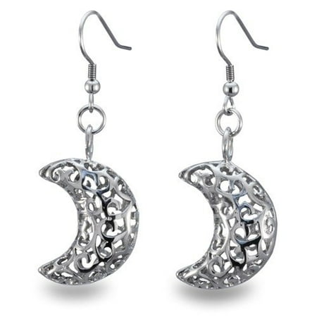 West Coast Jewelry Filigree Cut-out Half Moon Earrings