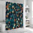 thumbnail image 5 of Teal Orange Abstract Art Shower Curtain Set - Standard 72" x 72" Washable Bathtub Curtain with 12 Hooks, Geometric Modern Art Waterproof Fabric Stall Shower Curtains for Bathroom/Bathtub Décor, 5 of 6