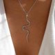 thumbnail image 4 of Collar de serpiente de plata Collar de serpiente de oro Collar de serpiente cobra para mujer Collar con colgante de serpiente Collar de oro Collar de moda para mujer Joyas Halloween, 4 of 5