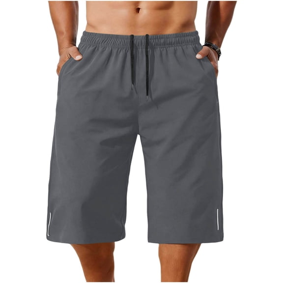 Eagokdc Mens Capri Sweatpants Cotton Casual Drawstring Loose Big And Tall Gym Sport Pants With Pockets Size S-2XL