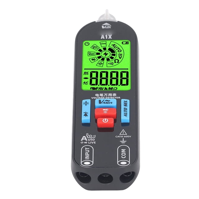 Multimètre Numérique Intelligent, Résistance de Continuité de Diode de Capacité, Voltmètre Rechargeable de Testeur de Tension Continue avec 2 Sondes