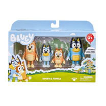 Bluey & Family Action Figures, 4 Count, 3.15in H x 1.77in W