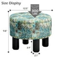 thumbnail image 6 of Tcbosik Colorful Round Ottoman, Soft Linen Fabric Upholstered Footrest, Multi-Purpose Seat and Step Stool for Home Decor, 12.5"Dia x 9.8"H, 6 of 7