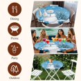 thumbnail image 7 of Blue Christmas Round Tablecloth, Fitted Table Cover with Elastic for 55"-60" Round Tables, Snowman Snowflake Gifts Xmas Tree Table Cloth Outdoor Indoor Dinning Party Waterproof Tablecloths, 7 of 7