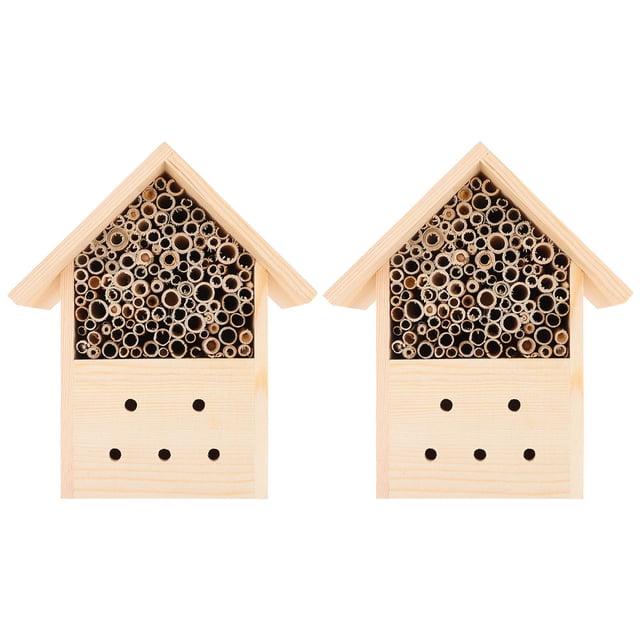 ORDDIART 2 Pcs Maison d'Abeilles Style Cabane en Bois pour Maison Extérieure