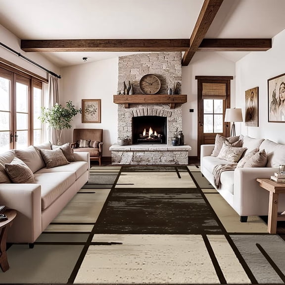 TECHVIDA 5x7 Area Rugs for Living Room Rugs, Modern Abstract Machine Washable Vintage Rugs,Non Slip Carpet,Modern Carpet for Bedroom Dining Room Farmhouse Home