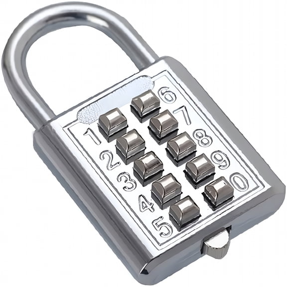 ZHZFKQ 10 Digit Combination Lock, Waterproof Zinc Alloy Padlock, Keyless Resettable Security Lock for School Locker, Gate, Fence, Toolbox, Cabinet