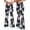 Black, variant on Women's Plus Size Wide Leg Flare Leggings High Waisted Stretch Casual Pants