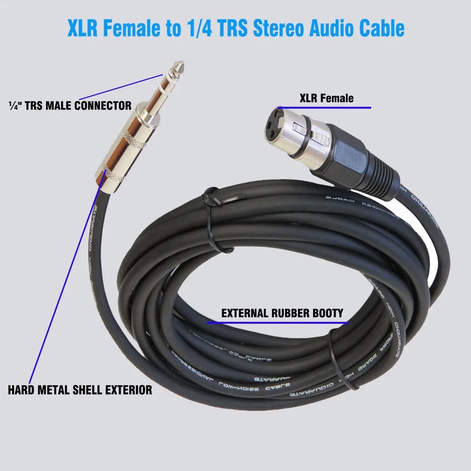BUTTERFLY- 3-Pin Xlr Female Cable To 15Ft Male Xlr Cable Quarter Inch Stereo Guitar Cable