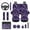 Bat Purple Cobweb, variant on Skull Car Seat Cover Full Set of 13 Dahlia Steering Wheel Cover Seatbelt Pad Armrest Cover Cushion Coasters Lip Gloss Holder Key Chain Automobile Interior Sets