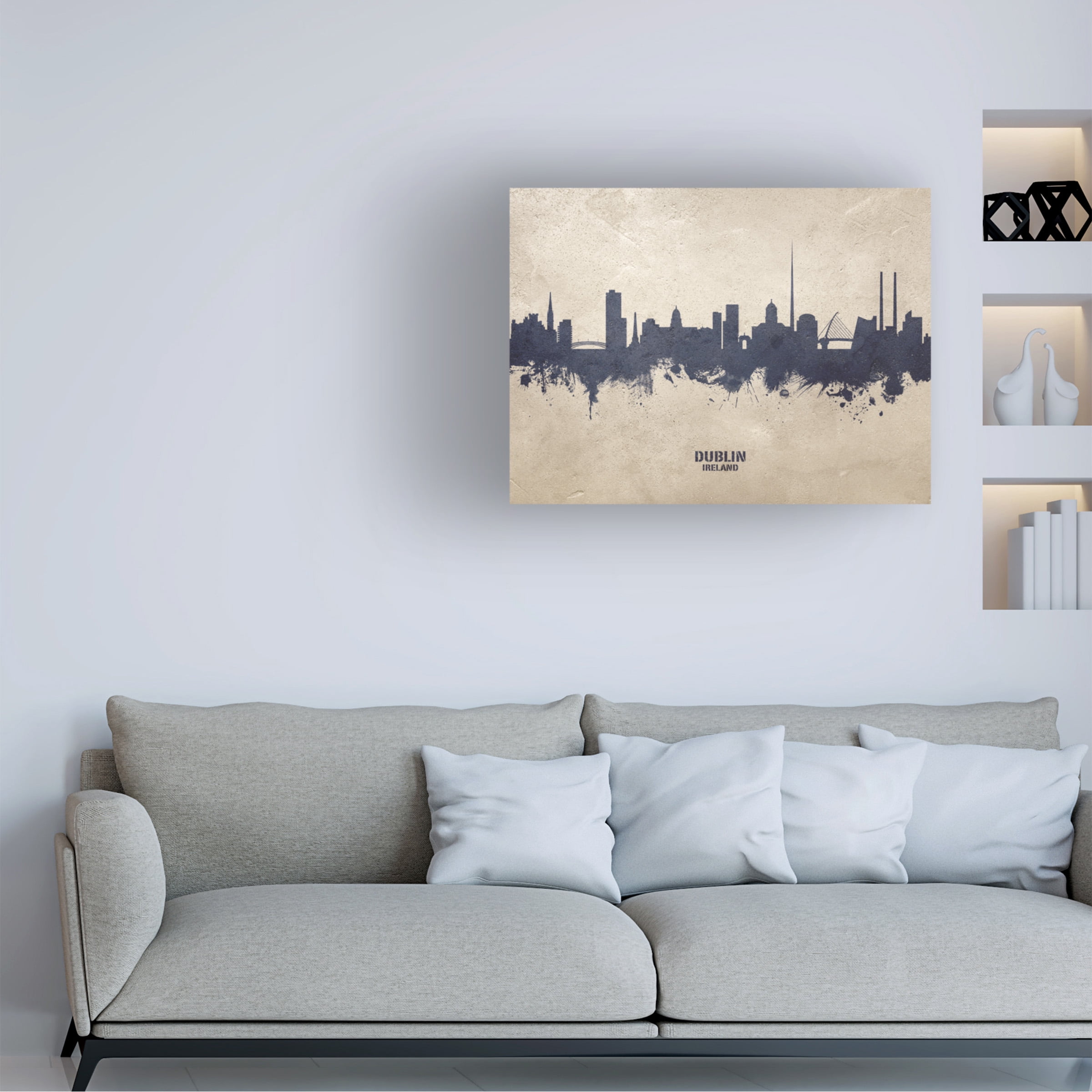 Michael Tompsett 'Dublin Ireland Skyline Concrete' Canvas Art