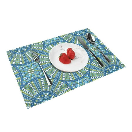 

Home Classical Ethnic Pattern Background Placemats Set Of 4 Washable Wipeable Place Mats Place Mats For Festival Parties Family Dinner (12 X 18inch)