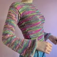 thumbnail image 4 of Femmes Crop Top Pull Y2k Tricot Crochet Manches Longues Pull Pull Tops, 4 of 6
