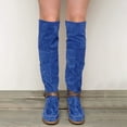 thumbnail image 2 of Awdenio Bottes de Mode pour Femmes Bout Rond Ceinture Décontractée Boucle Talon Bas Bottes Plates, 2 of 4