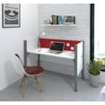 thumbnail image 2 of Bestar Pro-Biz Melamine/Metal Workstation in White and Red, 2 of 7