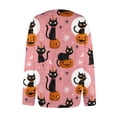 thumbnail image 5 of Halloween Cardigan for Women Funny Black Cat Womens Sweaters Cardigan Knit Button Up Cropped Long Sleeve Fall Holiday Soft Cardigan Outwear Hot Pink 5XL, 5 of 7