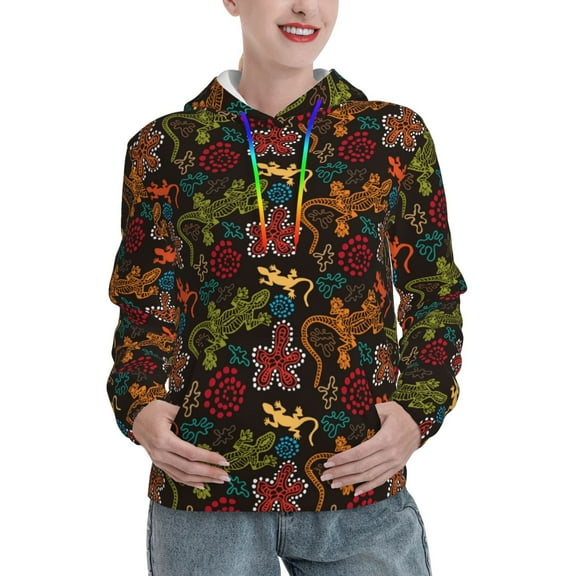 Hoodies for Women - Exotic Gecko Lizard Colorful Comfrt Colour Drawstring Women'S Fashion Hoodies & Sweatshirts, Fall Outfits Clothes for Women 2024 Pullover with Kangaroo Pocket