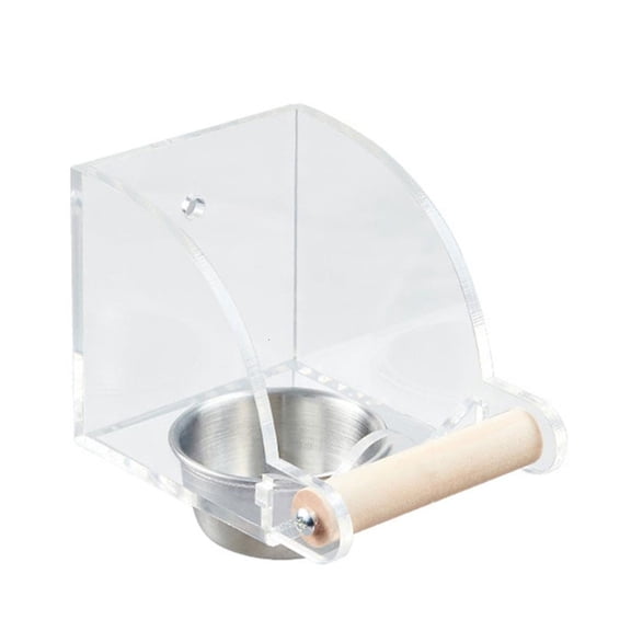 AOOOWER Parakeet Food Container Cage Mounted Anti Spill Design Bird Feeder for Small Birds Feeding Bowl