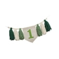 thumbnail image 1 of Silla alta pancarta abalorgia de guarnición de guirnaldas de fotomatio de la primera decoración de fiesta de cumpleaños para baby shower para niños Verde, 1 of 8